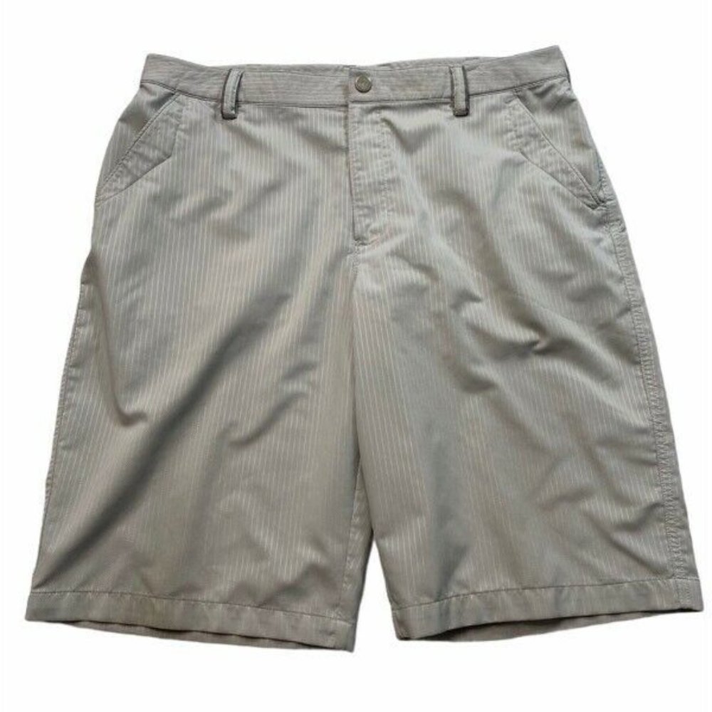 Under Armour Mens Chinos Shorts Gray Stripe Flat